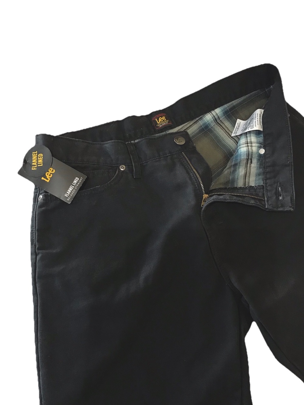 Lee Men's Flannel Lined Straight Leg Jeans - Black Wash 34X32 - Picture 6 of 8